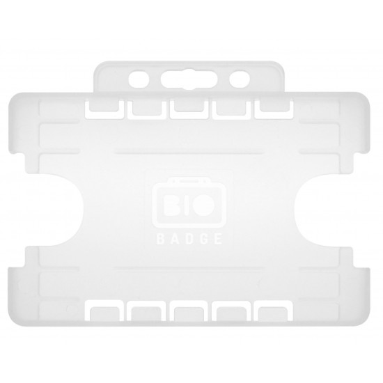 Black Double Sided Rigid Bio Badge Holder - Portrait - CR80 - 100 Pack